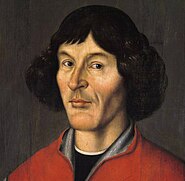 Nicolaus Copernicus, who formulated a heliocentric model with the planets orbiting around the Sun, replacing Ptolemy's earlier geocentric model. Nikolaus Kopernikus.jpg