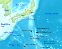 Karta över Ogasawaraöarna