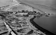 Base britannique sur la baie des baleiniers en 1945.