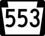 Pennsylvania Route 553 marker