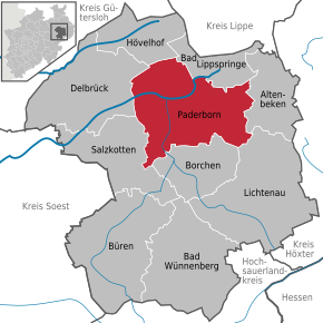 Poziția localității Paderborn