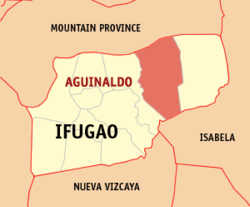 Map of Ifugao showing the location of Aguinaldo