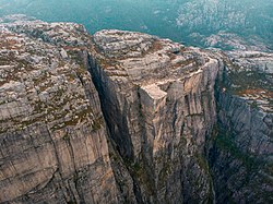 Vue de Preikestolen de face