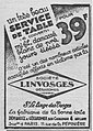 Publicité pour Linvosges (1933).