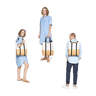 The Simple-Strap system allows bags to be used in multiple ways e.g from tote bag to shoulder bag to a backpack, it is used on the Shopper, Zipshopper, Day Tote, Tote and Small Tote.