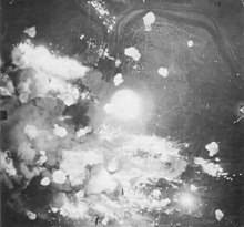 A photograph taken during a typical RAF night attack with Avro Lancasters far below RAF Master Slave Bombing Photo.jpg