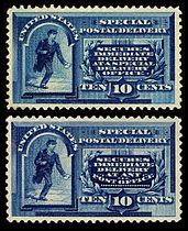 Первые спешные марки, эмитированные в США (1885, два типа)