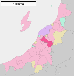 Sanjōs läge i Niigata prefektur