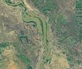 Satelitní snímek přehrady