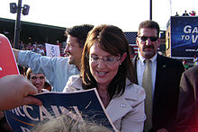 Palin signing an autograph at a campaign rally in O'Fallon, Missouri Sarah Palin Signing Autograph.JPG