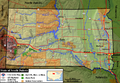 Map of South Dakota's terrain and primary geographic features.