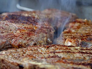 Steaks on the grill