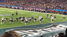 A Philadelphia Eagles handoff during the first quarter Super Bowl LII Play first quarter.png