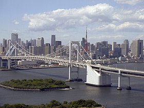 レインボーブリッジと港区の町並み