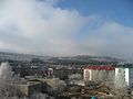 View to the mountain Tashbiek, Uchaly. November 6, 2014.