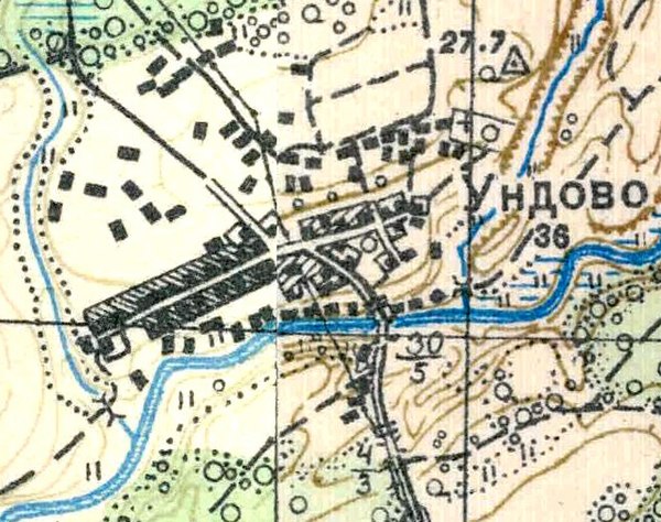 План деревни Ундово. 1938 год