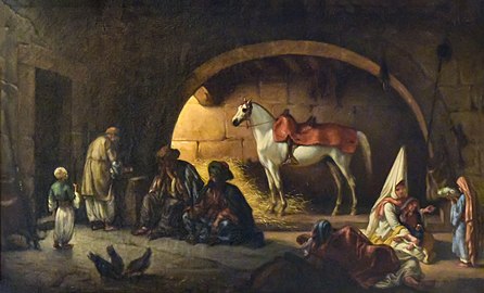 Repos de voyageurs syriens dans un Khan près de Beyrouth (1882), musée d'Art et d'Histoire de Narbonne[4].