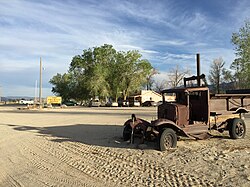 2015-04-29 18 29 47 Old truck and buildings in Dyer, Nevada.jpg