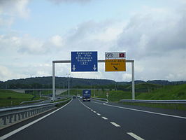 De A7 bij afrit Colmar-Berg