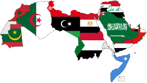 English: Map of Arabic-speaking countries.