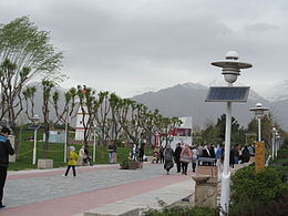 Ab-o-Atash Park is packed with visitors during the Iranian New Year