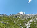 Le col entre les deux sommets de l'aiguille de Salenton vu depuis le refuge de la Pierre à Bérard au sud-est.