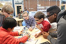 Middle school students in Albemarle County participate in an engineering program in partnership with the Smithsonian Institution. BUF IMG 5559 (33491723285).jpg