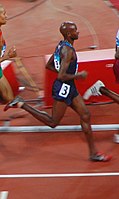 Bernard Lagat, 2007 Doppelweltmeister über 1500 und 5000 Meter und hier vier Tage zuvor Dritter über 1500 Meter, wurde Vizeweltmeister