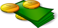 Clipart of bills and coins