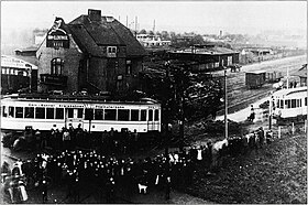 Unfall der Rheinuferbahn am Ellerbahnhof (1909)