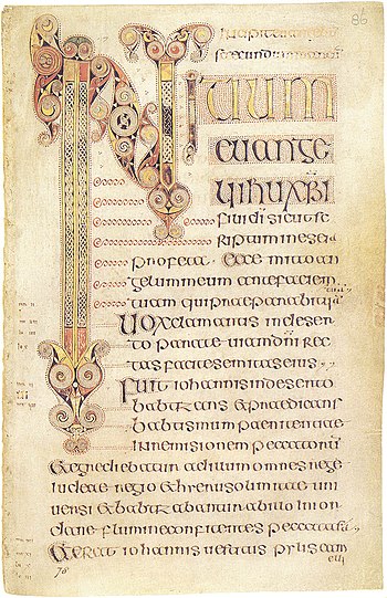 Image of page from the 7th century Book of Dur...