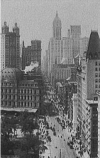 Una veduta di Broadway nel 1909