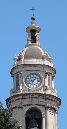 The bell tower, designed by Carmelo Sciuto Patti Campanile del duomo di Catania (1868).JPG
