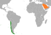 Location map for Chile and Saudi Arabia.