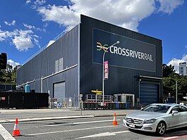 Cross River Rail construction site at Roma Street station in central Brisbane