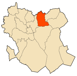 Localização da cidade dentro da província de Saïda