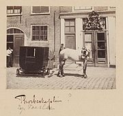 Toeslede in Amsterdam, op het Thorbeckeplein, 1860