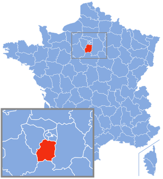 Position de l'Essonne en France.