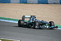 Nico Rosberg pilotando uma Mercedes MGP W02 durante os testes da pré-temporada em Jerez.