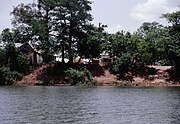 houses on the river in Gambia