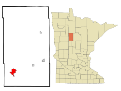 Hubbard County Minnesota Incorporated and Unincorporated areas Park Rapids Highlighted.svg