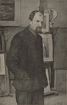 Josef Bárta v malířském ateliéru (asi 1902)