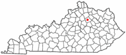 Location of Paris, Kentucky