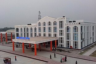 Large white building, seen from above