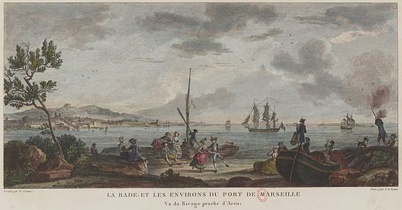 Le port et les environs de Marseille.