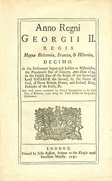 First page of the Licensing Act of 1737, which established the office of Examiner of Plays Licensing act 1737 scan.jpg