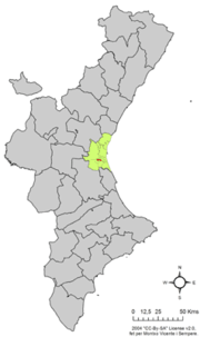 Localização do município de Albal na Comunidade Valenciana