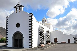 Ermita de los Dolores en Tinajo. En este templo se venera a la Patrona de Lanzarote, la Virgen de los Dolores.