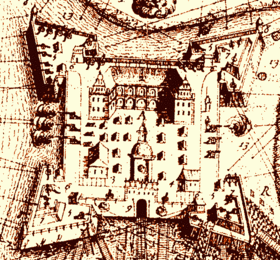 Ляхавіцкі замак, гравюра 1660 г.