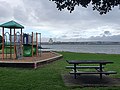 Mangere Boating Club playground, with Ngā Hau Māngere Bridge in the background